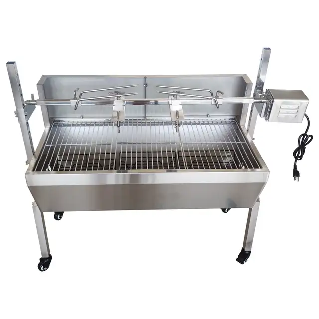35inch Stainless Steel BBQ Pig Lamb Goat Spit Roaster 251119 - Photo 2