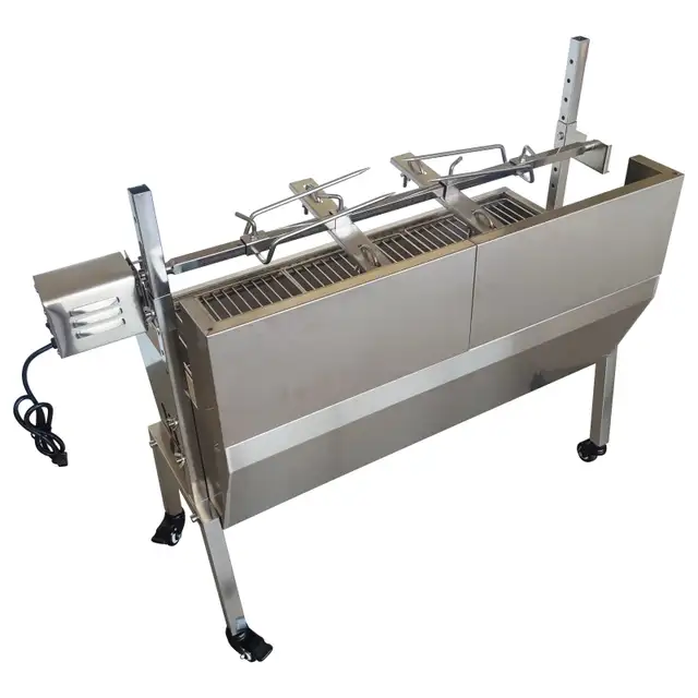 35inch Stainless Steel BBQ Pig Lamb Goat Spit Roaster 251119 - Photo 6