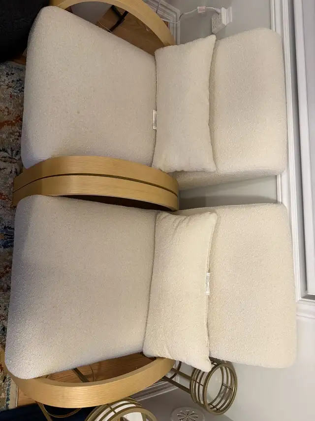 MODERN BOUCLÉ ACCENT CHAIRS  2 CHAIRS ONLY $299 - Photo 3