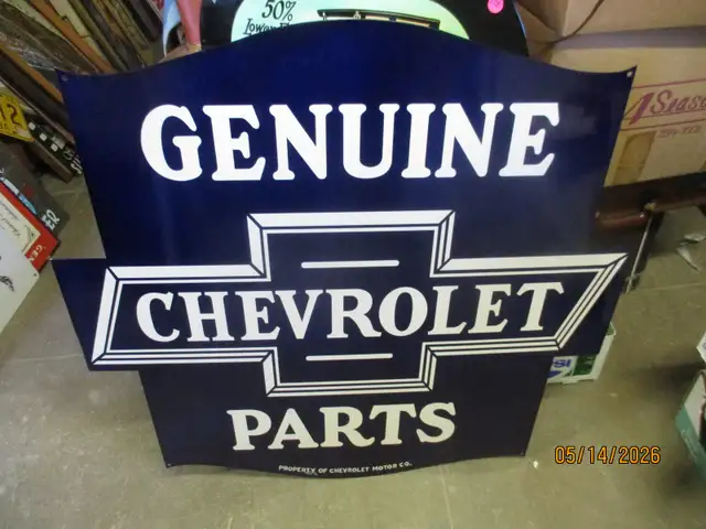 1982 CHEVY CHEVROLET PARTS PORCELAIN ENAMEL WALL SIGN $300
