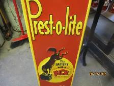 PREST-O-LITE BATTERY SALES & SERVICE EMBOSSED TIN SIGN $80 - Photo 2