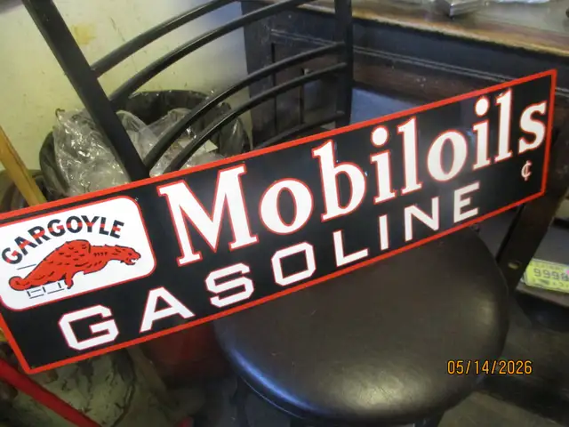 TYDOL FLYING A GAS MOTOR FUEL EMBOSSED TIN SIGN $80 MANCAVE WALL - Photo 9