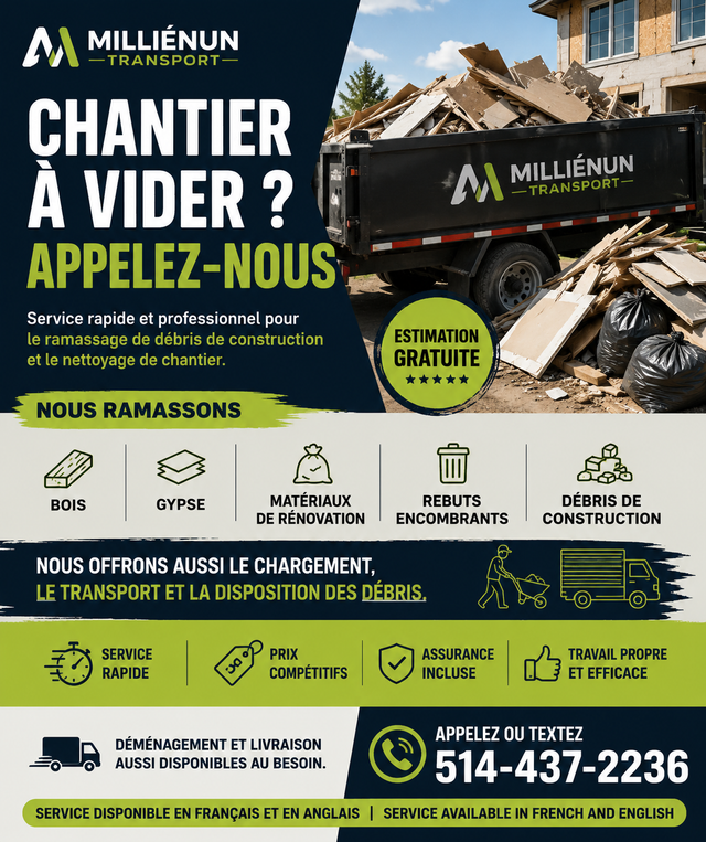 Ramassage de débris de construction!