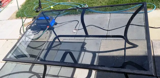 Patio Table – Glass top - 37" X 59"