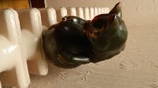 Chat Antique RARE 1940 en Métal Cuivre Grosseut 13 X 7 Pouces - Photo 4