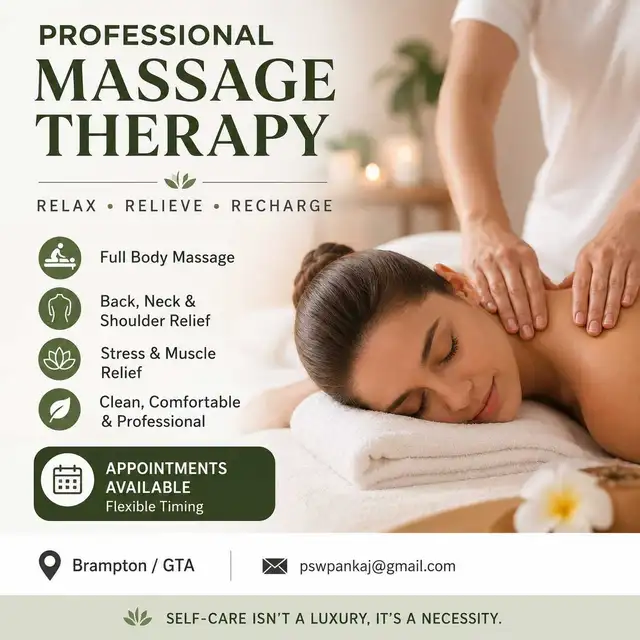 ✨️ Professional Massage therapy available ✨️