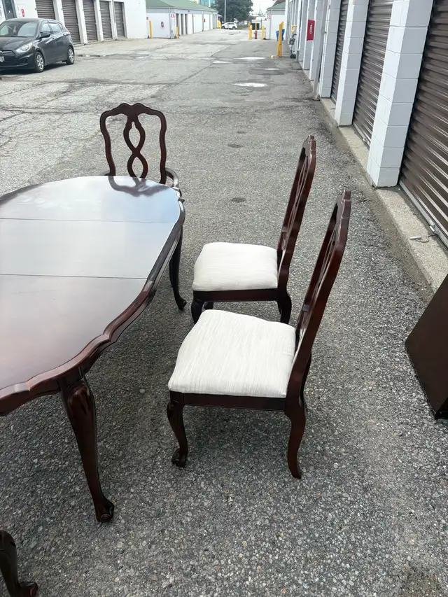 Free delivery used Wooden Dining Set with 6 Chairs - Photo 2