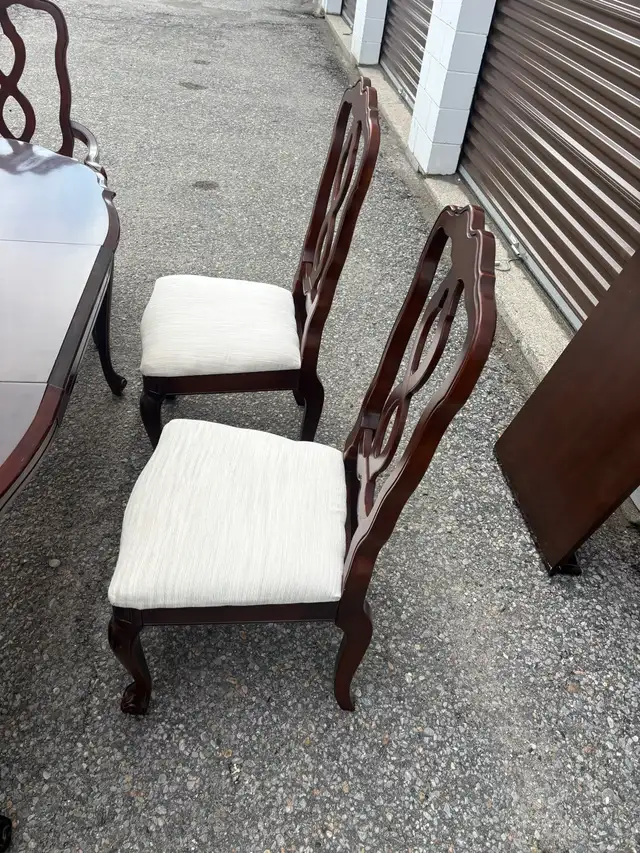 Free delivery used Wooden Dining Set with 6 Chairs - Photo 3