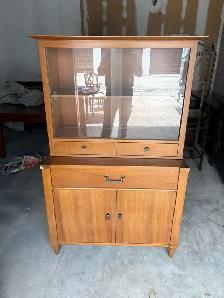 Free delivery antique Vintage Wooden China Cabinet (1950-1960)