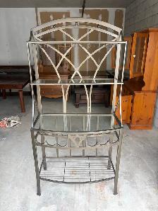 Free delivery used Metal Bakers Rack with Glass Shelves - Photo 2