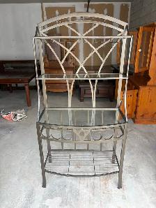 Free delivery used Metal Bakers Rack with Glass Shelves - Photo 3