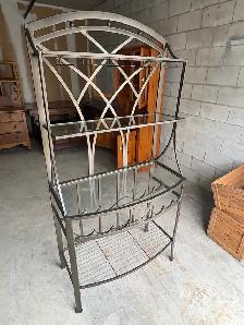 Free delivery used Metal Bakers Rack with Glass Shelves - Photo 4