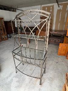 Free delivery used Metal Bakers Rack with Glass Shelves - Photo 5
