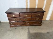 Free delivery used Dark Wood Dresser with 8 Drawers