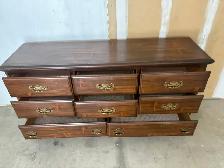 Free delivery used Dark Wood Dresser with 8 Drawers - Photo 7