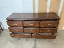 Free delivery used Dark Wood Dresser with 8 Drawers - Photo 8