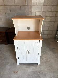 Free delivery used White and Wood Kitchen Microwave Cart - Photo 2