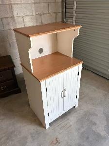 Free delivery used White and Wood Kitchen Microwave Cart - Photo 5