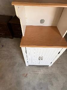 Free delivery used White and Wood Kitchen Microwave Cart - Photo 6