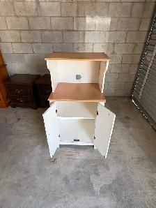 Free delivery used White and Wood Kitchen Microwave Cart - Photo 7