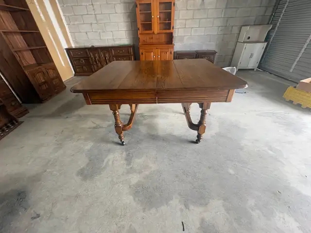 Free delivery used Antique Oak Dining Table - Photo 2
