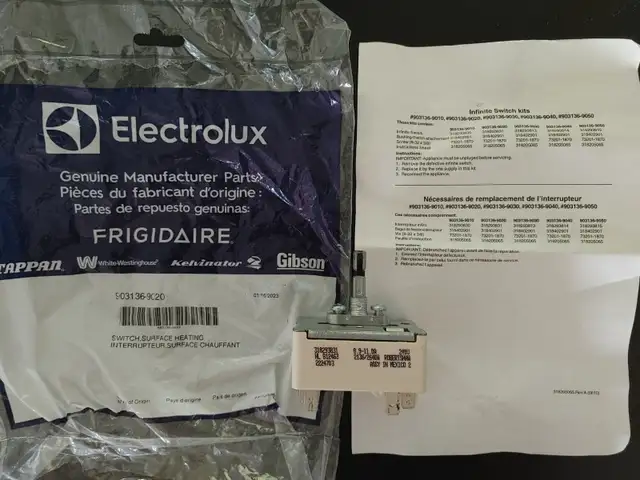 Infinite Switch   Radiant element 8' 9' 12' FRIGIDAIRE / KENMORE