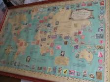 STAMP MAP OF THE WORLD by ERNEST DUDLEY CHASE  $85.