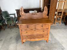 Free delivery used Antique Oak Dresser - Photo 2