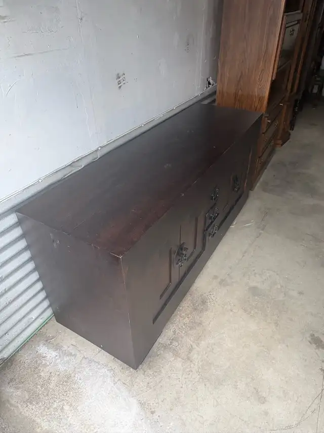 Free delivery used Dark Wood Sideboard Cabinet with Drawers - Photo 3