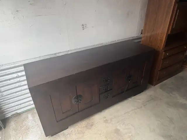 Free delivery used Dark Wood Sideboard Cabinet with Drawers - Photo 5