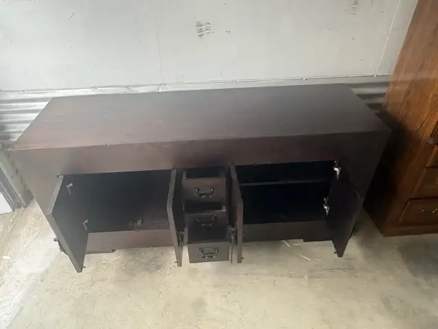 Free delivery used Dark Wood Sideboard Cabinet with Drawers - Photo 6