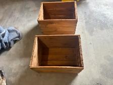 Free delivery used vintage Wooden Crates (Set of 2)