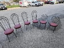 Free delivery used Set of 6 Vintage Wrought Iron Chairs - Photo 4