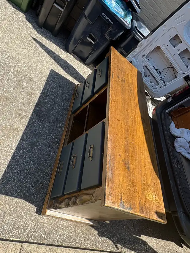 Free delivery Wooden dresser Solid Oak with 6 drawers - Photo 7
