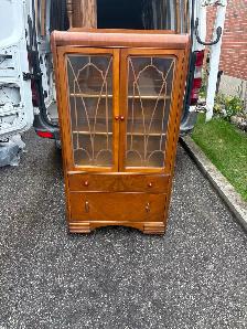 Free delivery antique Vintage Wooden Display Cabinet