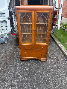 Free delivery antique Vintage Wooden Display Cabinet - Photo 3