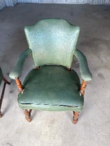 Free delivery used Green Leather Armchairs (Set of 2) - Photo 5