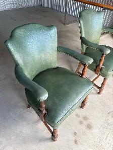 Free delivery used Green Leather Armchairs (Set of 2) - Photo 6