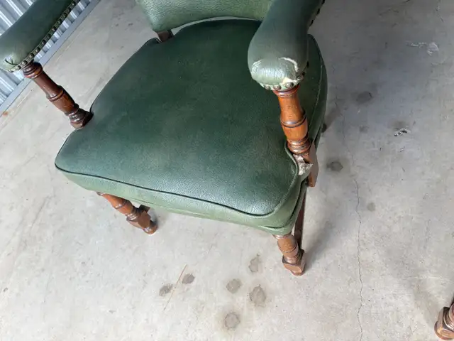 Free delivery used Green Leather Armchairs (Set of 2) - Photo 9