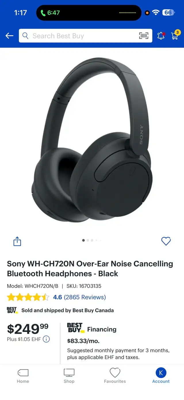 Sony WH-CH720N Active Noise Cancelling Headphones - Photo 5