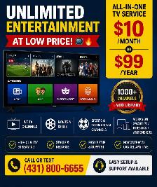 Unlimited TV Service – Live TV, Movies & Sports | $10/Month