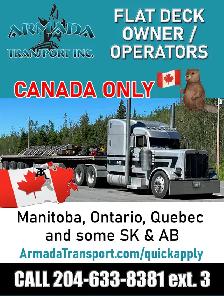 ARMADA TRANSPORT HIRING NOW CLASS 1 FLAT DECK OWNER OPERATORS