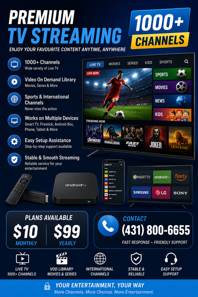 Live TV & Entertainment Service for Smart TVs and Firestick