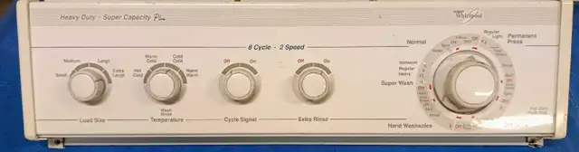 Whirlpool Washing Machine Control Panel