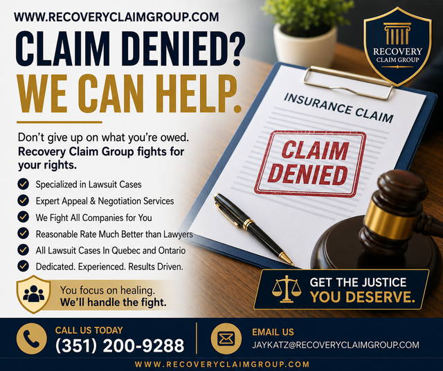 Suing a Company? Denied ?  Recovery Claim Group helps you
