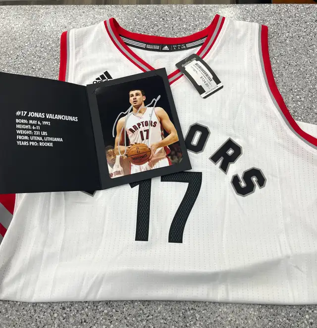 Valanciunas Raptors Jersey and Card- Autographed