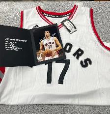 Valanciunas Raptors Jersey and Card- Autographed