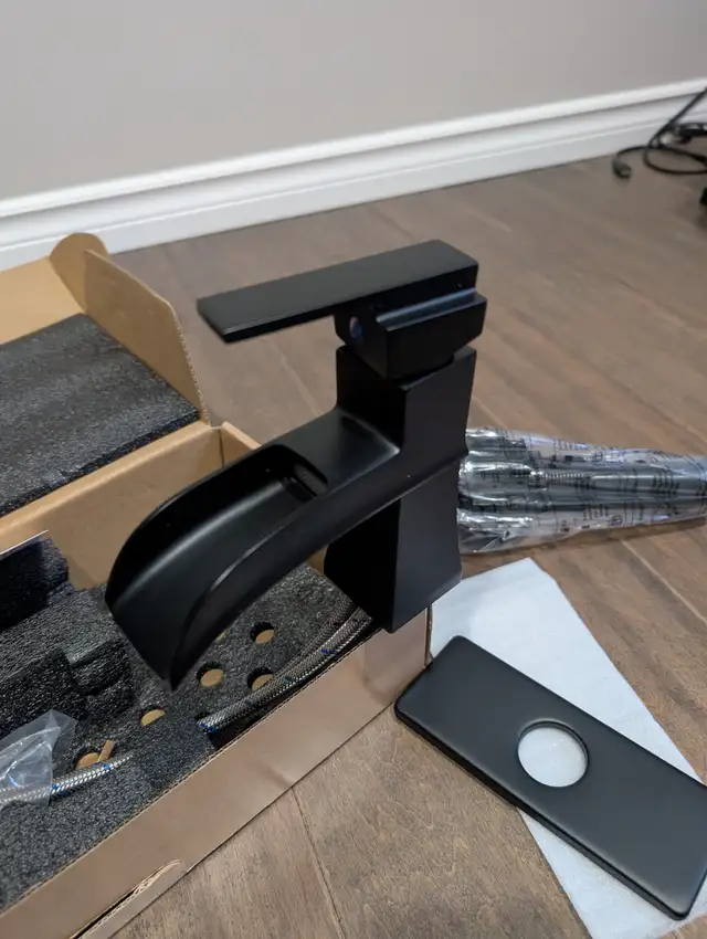 Brand New Black Bathroom Waterfall Faucet For Sale - Photo 5