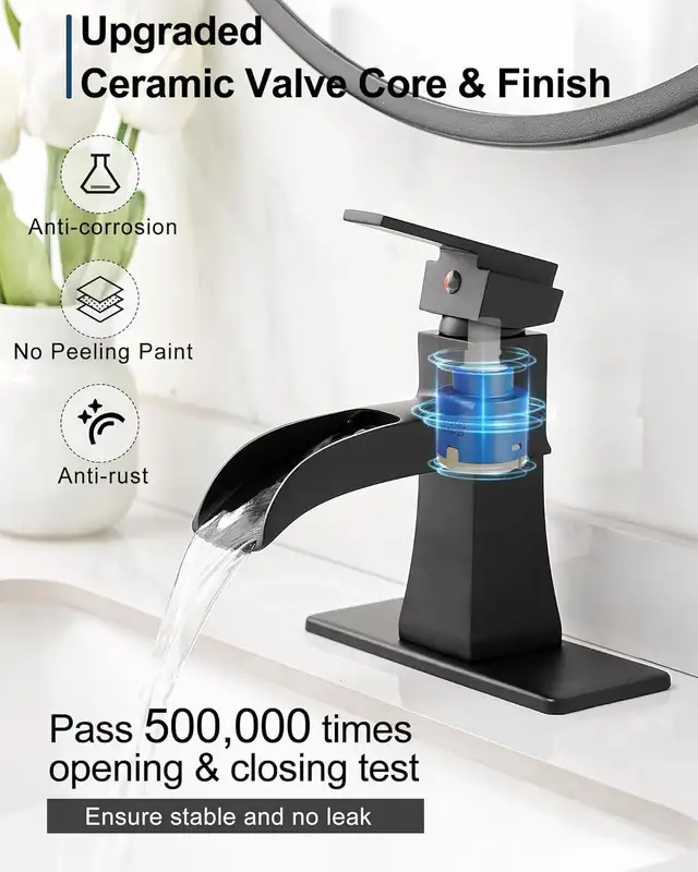Brand New Black Bathroom Waterfall Faucet For Sale - Photo 6
