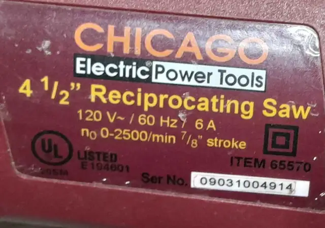 Chicago Reciprocating Saw - Photo 3